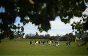 20 March 2019; Players from Carndonagh Community School warm up prior to the FAI Schools Dr. Tony O’Neill Senior National Cup Final match between Carndonagh Community School and Midleton CBS at Home Farm FC in Whitehall, Dublin. Photo by David Fitzgerald/Sportsfile
