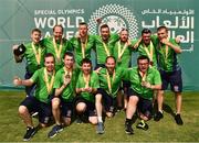 20 March 2019; The Team Ireland seven a-side squad who collected their Bronze Medals on Day Six of the 2019 Special Olympics World Games in Zayed Sports City, Airport Road, Abu Dhabi, United Arab Emirates. Photo by Ray McManus/Sportsfile