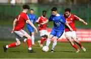 20 March 2019; Corey McBride of Carndonagh Community School in action against Charlie Whalley of Midleton CBS during the FAI Schools Dr. Tony O’Neill Senior National Cup Final match between Carndonagh Community School and Midleton CBS at Home Farm FC in Whitehall, Dublin. Photo by David Fitzgerald/Sportsfile