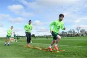 20 March 2019; Sean Maguire during a Republic of Ireland training session at the FAI National Training Centre in Abbotstown, Dublin. Photo by Stephen McCarthy/Sportsfile