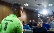 20 March 2019; Jack Byrne after greeting the media upon his arrival for a Republic of Ireland press conference at the FAI National Training Centre in Abbotstown, Dublin. Photo by Stephen McCarthy/Sportsfile