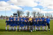 20 March 2019; The Carndonagh Community School squad prior to the FAI Schools Dr. Tony O’Neill Senior National Cup Final match between Carndonagh Community School and Midleton CBS at Home Farm FC in Whitehall, Dublin. Photo by David Fitzgerald/Sportsfile