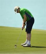 20 March 2019; Team Ireland's John Keating, a member of the Elm Eagles Special Olympics Club, from Dublin 16, Co. Dublin, who won a Gold Medal, putts on the 10th green during his Level 5 - Individual Stroke Play Competition on Day Six of the 2019 Special Olympics World Games in Yas Links, Yas Island, Abu Dhabi, United Arab Emirates.  Photo by Ray McManus/Sportsfile