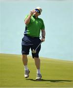 20 March 2019; Team Ireland's John Keating, a member of the Elm Eagles Special Olympics Club, from Dublin 16, Co. Dublin, who won a Gold Medal, celebrates sinking a putt on the 10th green during his Level 5 - Individual Stroke Play Competition on Day Six of the 2019 Special Olympics World Games in Yas Links, Yas Island, Abu Dhabi, United Arab Emirates.  Photo by Ray McManus/Sportsfile