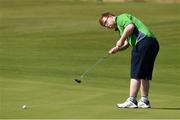 20 March 2019; Team Ireland's Mark Claffey, a member of the Blackrock Flyers Special Olympics Club, from Blackrock, Co. Dublin, putting during his Gold Medal round in the Level 4 - Individual Stroke Play Competition on Day Six of the 2019 Special Olympics World Games in Yas Links, Yas Island, Abu Dhabi, United Arab Emirates  Photo by Ray McManus/Sportsfile