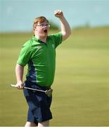 20 March 2019; Team Ireland's Mark Claffey, a member of the Blackrock Flyers Special Olympics Club, from Blackrock, Co. Dublin, reacts after winning a Gold Medal in the Level 4 - Individual Stroke Play Competition on Day Six of the 2019 Special Olympics World Games in Yas Links, Yas Island, Abu Dhabi, United Arab Emirates  Photo by Ray McManus/Sportsfile
