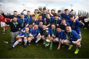 20 March 2019; Carndonagh Community Scool players celebrate following the FAI Schools Dr. Tony O’Neill Senior National Cup Final match between Carndonagh Community School and Midleton CBS at Home Farm FC in Whitehall, Dublin. Photo by David Fitzgerald/Sportsfile