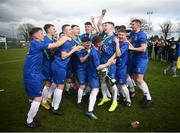 20 March 2019; Carndonagh Community Scool players celebrate following the FAI Schools Dr. Tony O’Neill Senior National Cup Final match between Carndonagh Community School and Midleton CBS at Home Farm FC in Whitehall, Dublin. Photo by David Fitzgerald/Sportsfile