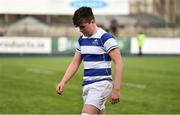 20 March 2019; Blackrock College captain Gus McCarthy dejected after the Bank of Ireland Leinster Schools Junior Cup Final match between Blackrock College and St Michael’s College at Energia Park in Donnybrook, Dublin. Photo by Piaras Ó Mídheach/Sportsfile