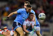 16 March 2019; Connor McAliskey of Tyrone in action against Darren Daly and Cian O'Connor, behind, of Dublin during the Allianz Football League Division 1 Round 6 match between Dublin and Tyrone at Croke Park in Dublin. Photo by Piaras Ó Mídheach/Sportsfile