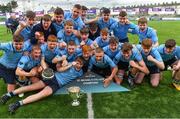 20 March 2019; St Michael's College players celebrate with the cup after the Bank of Ireland Leinster Schools Junior Cup Final match between Blackrock College and St Michael’s College at Energia Park in Donnybrook, Dublin. Photo by Piaras Ó Mídheach/Sportsfile
