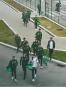21 March 2019; Republic of Ireland squad arrives at Gibraltar International Airport ahead of the UEFA EURO2020 Qualifier between Republic of Ireland and Gibraltar. Photo by Seb Daly/Sportsfile