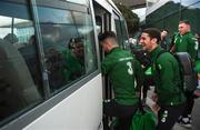 21 March 2019; Republic of Ireland's Robbie Brady on the squads arrival at Gibraltar International Airport ahead of the UEFA EURO2020 Qualifier between Republic of Ireland and Gibraltar. Photo by Stephen McCarthy/Sportsfile
