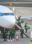 21 March 2019; Republic of Ireland players on their arrival at Gibraltar International Airport ahead of the UEFA EURO2020 Qualifier between Republic of Ireland and Gibraltar. Photo by Stephen McCarthy/Sportsfile