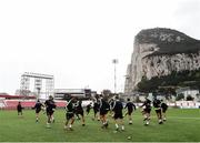 22 March 2019; Gibraltar players warm up during a training session at Victoria Stadium in Gibraltar. Photo by Stephen McCarthy/Sportsfile