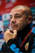 22 March 2019; Gibraltar manager Julio César Ribas during a press conference at Victoria Stadium in Gibraltar. Photo by Stephen McCarthy/Sportsfile