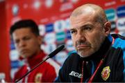 22 March 2019; Gibraltar manager Julio César Ribas during a press conference at Victoria Stadium in Gibraltar. Photo by Stephen McCarthy/Sportsfile