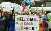 22 March 2019; Supporters wait for the return of Team Ireland athletes from the 2019 World Summer Games Abu Dhabi at Dublin Airport in Dublin. Photo by Ray McManus/Sportsfile