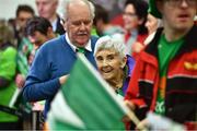 22 March 2019; Supporters wait for the return of Team Ireland athletes from the 2019 World Summer Games Abu Dhabi at Dublin Airport in Dublin. Photo by Ray McManus/Sportsfile