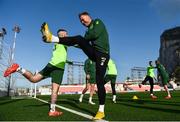 22 March 2019; Aiden O'Brien, right, and Jack Byrne during a Republic of Ireland training session at Victoria Stadium in Gibraltar. Photo by Stephen McCarthy/Sportsfile