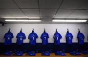 22 March 2019; Jerseys hang in the Leinster dressing room ahead of the Guinness PRO14 Round 18 match between Edinburgh and Leinster at BT Murrayfield Stadium in Edinburgh, Scotland. Photo by Ramsey Cardy/Sportsfile