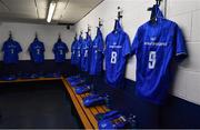 22 March 2019; Jerseys hang in the Leinster dressing room ahead of the Guinness PRO14 Round 18 match between Edinburgh and Leinster at BT Murrayfield Stadium in Edinburgh, Scotland. Photo by Ramsey Cardy/Sportsfile