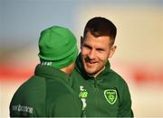 22 March 2019; James Collins, right, during a Republic of Ireland training session at Victoria Stadium in Gibraltar. Photo by Seb Daly/Sportsfile