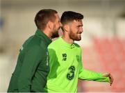 22 March 2019; Matt Doherty, right, and Conor Hourihane during a Republic of Ireland training session at Victoria Stadium in Gibraltar. Photo by Seb Daly/Sportsfile