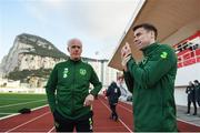 22 March 2019; Republic of Ireland manager Mick McCarthy and Seamus Coleman during a Republic of Ireland training session at Victoria Stadium in Gibraltar. Photo by Stephen McCarthy/Sportsfile