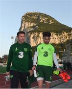 22 March 2019; Republic of Ireland assistant coach Robbie Keane and Sean Maguire during a Republic of Ireland training session at Victoria Stadium in Gibraltar. Photo by Stephen McCarthy/Sportsfile