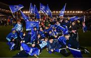22 March 2019; Leinster supporters from St Mary's College Junior School ahead of the Guinness PRO14 Round 18 match between Edinburgh and Leinster at BT Murrayfield Stadium in Edinburgh, Scotland. Photo by Ramsey Cardy/Sportsfile