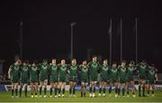 22 March 2019; The Connacht team stand for a minute's silence in memory of the victims of the Christchurch terrorist attack during the Guinness PRO14 Round 18 match between Connacht and Benetton Rugby at The Sportsground in Galway. Photo by Brendan Moran/Sportsfile