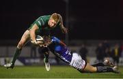 22 March 2019; Darragh Leader of Connacht is tackled by Luca Sperandio of Benetton Rugby during the Guinness PRO14 Round 18 match between Connacht and Benetton Rugby at The Sportsground in Galway. Photo by Brendan Moran/Sportsfile