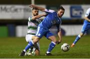 22 March 2019; Mark Coyle of Finn Harps in action against Greg Bolger of Shamrock Rovers during the SSE Airtricity League Premier Division between Finn Harps and Shamrock Rovers at Finn Park in Ballybofey, Co. Donegal. Photo by Oliver McVeigh/Sportsfile