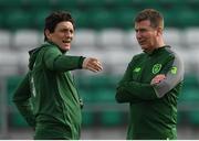 23 March 2019; Republic of Ireland manager Stephen Kenny, right, with assistant manager Keith Andrews during a Republic of Ireland U21 training session at Tallaght Stadium in Dublin. Photo by Eóin Noonan/Sportsfile