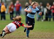 23 March 2019; Orlagh Carroll of MU Barnhall gets past Honor McNamara of Dublin University during the Bank of Ireland Leinster Rugby Women’s Division 3 Cup Final match between Dublin University and MU Barnhall RFC at Naas RFC in Naas, Kildare. Photo by Piaras Ó Mídheach/Sportsfile