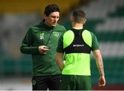 23 March 2019; Republic of Ireland assistant manager Keith Andrews, left, with Trevor Clarke during a Republic of Ireland U21 training session at Tallaght Stadium in Dublin. Photo by Eóin Noonan/Sportsfile
