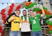 23 March 2019; Republic of Ireland supporters, from left, Ray Quinlan, Padraig Murphy and Karl Murphy, from Bray, Co Wicklow, prior to the UEFA EURO2020 Qualifier Group D match between Gibraltar and Republic of Ireland at Victoria Stadium in Gibraltar. Photo by Seb Daly/Sportsfile