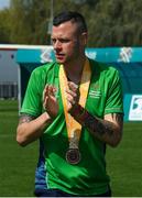 20 March 2019; Team Ireland's Wayne O'Callaghan, a member of the Ballincollig SO Club, from Vicarstown, Co. Cork, after the presentation to Team Ireland seven a-side squad who collected their Bronze Medals on Day Six of the 2019 Special Olympics World Games in Zayed Sports City, Airport Road, Abu Dhabi, United Arab Emirates. Photo by Ray McManus/Sportsfile