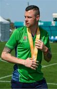 20 March 2019; Team Ireland's Wayne O'Callaghan, a member of the Ballincollig SO Club, from Vicarstown, Co. Cork, after the presentation to Team Ireland seven a-side squad who collected their Bronze Medals on Day Six of the 2019 Special Olympics World Games in Zayed Sports City, Airport Road, Abu Dhabi, United Arab Emirates. Photo by Ray McManus/Sportsfile