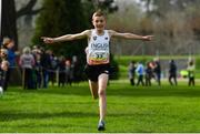 23 March 2019; Lewis Sullivan of Sybil Andrews Academy, Suffolk, England, on his way to winning the Junior Boys event during the SIAB Schools Cross Country International at Santry Demense in Santry, Dublin. Photo by Sam Barnes/Sportsfile