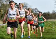 23 March 2019; Jack McCausland of Belfast Royal Academical Institute, Co.Antrim, Ireland, right, competing in the Junior Boys event during the SIAB Schools Cross Country International at Santry Demense in Santry, Dublin. Photo by Sam Barnes/Sportsfile