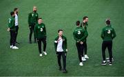 23 March 2019; Harry Arter, centre, with his Republic of Ireland team-mates prior to the UEFA EURO2020 Qualifier Group D match between Gibraltar and Republic of Ireland at Victoria Stadium in Gibraltar. Photo by Stephen McCarthy/Sportsfile