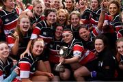 23 March 2019; Wicklow RFC captain Amy O'Neill and her team-mates celebrate with the cup after the Bank of Ireland Leinster Rugby Women’s Division 2 Cup Final match between Wicklow RFC and Edenderry RFC at Naas RFC in Naas, Kildare. Photo by Piaras Ó Mídheach/Sportsfile