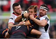 23 March 2019; Ulrich Beyers of Isuzu Southern Kings is tackled by Alan O'Connor, left, and Rob Herring of Ulster during the Guinness PRO14 Round 18 match between Ulster and Isuzu Southern Kings at the Kingspan Stadium in Belfast. Photo by Ramsey Cardy/Sportsfile