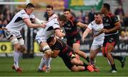 23 March 2019; Matthew Rea of Ulster is tackled by De-Jay Terblanche of Isuzu Southern Kings during the Guinness PRO14 Round 18 match between Ulster and Isuzu Southern Kings at the Kingspan Stadium in Belfast. Photo by Ramsey Cardy/Sportsfile