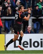 23 March 2019; Ulrich Beyers of Isuzu Southern Kings celebrates after scoring his sides second try during the Guinness PRO14 Round 18 match between Ulster and Isuzu Southern Kings at the Kingspan Stadium in Belfast. Photo by Ramsey Cardy/Sportsfile