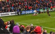23 March 2019; Robert Baloucoune of Ulster scores his side's third try during the Guinness PRO14 Round 18 match between Ulster and Isuzu Southern Kings at the Kingspan Stadium in Belfast. Photo by Ramsey Cardy/Sportsfile