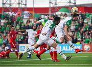 23 March 2019; Shane Duffy, right, and Matt Doherty of Republic of Ireland miss an opportunity during the UEFA EURO2020 Qualifier Group D match between Gibraltar and Republic of Ireland at Victoria Stadium in Gibraltar. Photo by Seb Daly/Sportsfile
