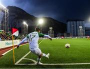 23 March 2019; Conor Hourihane of Republic of Ireland takes a corner during the UEFA EURO2020 Qualifier Group D match between Gibraltar and Republic of Ireland at Victoria Stadium in Gibraltar. Photo by Stephen McCarthy/Sportsfile